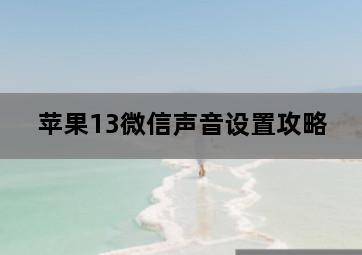 苹果13微信声音设置攻略-图片2
